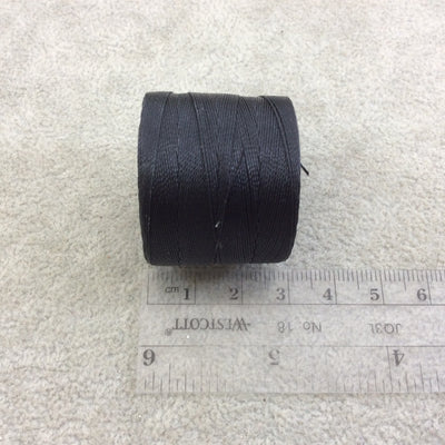 FULL SPOOL - Beadsmith S-Lon 70 Jet Black Nylon Macrame/Jewelry Micro Cord - Measuring 0.12mm Thick - 287 Yards (861 Feet) - (SL70-BLK)