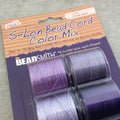SET OF 4 - Beadsmith S-Lon 210 Color Coordinated Lilac Purples Mix Nylon Macrame/Jewelry Cord Spool Set - 0.5mm Thick - (SL210-MIX101)