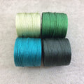SET OF 4 - Beadsmith S-Lon 210 Color Coordinated Evergreen Mix Nylon Macrame/Jewelry Cord Spool Set - 0.5mm Thick - (SL210-MIX103)