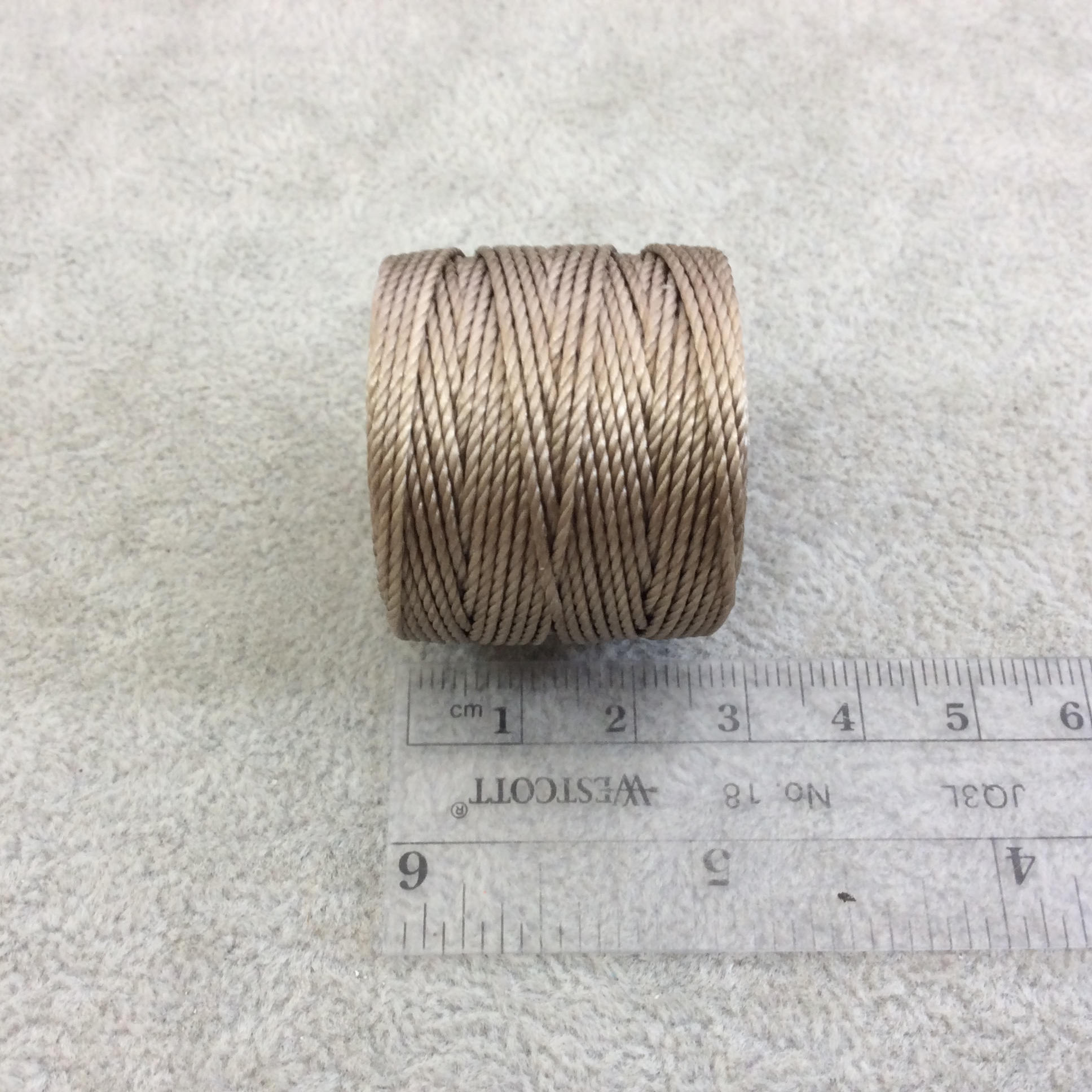 FULL SPOOL - Beadsmith S-Lon 400 Sand Brown Nylon Macrame/Jewelry Cord - Measuring 0.9mm Thick - 35 Yards (105 Feet) - (SL400-SA)