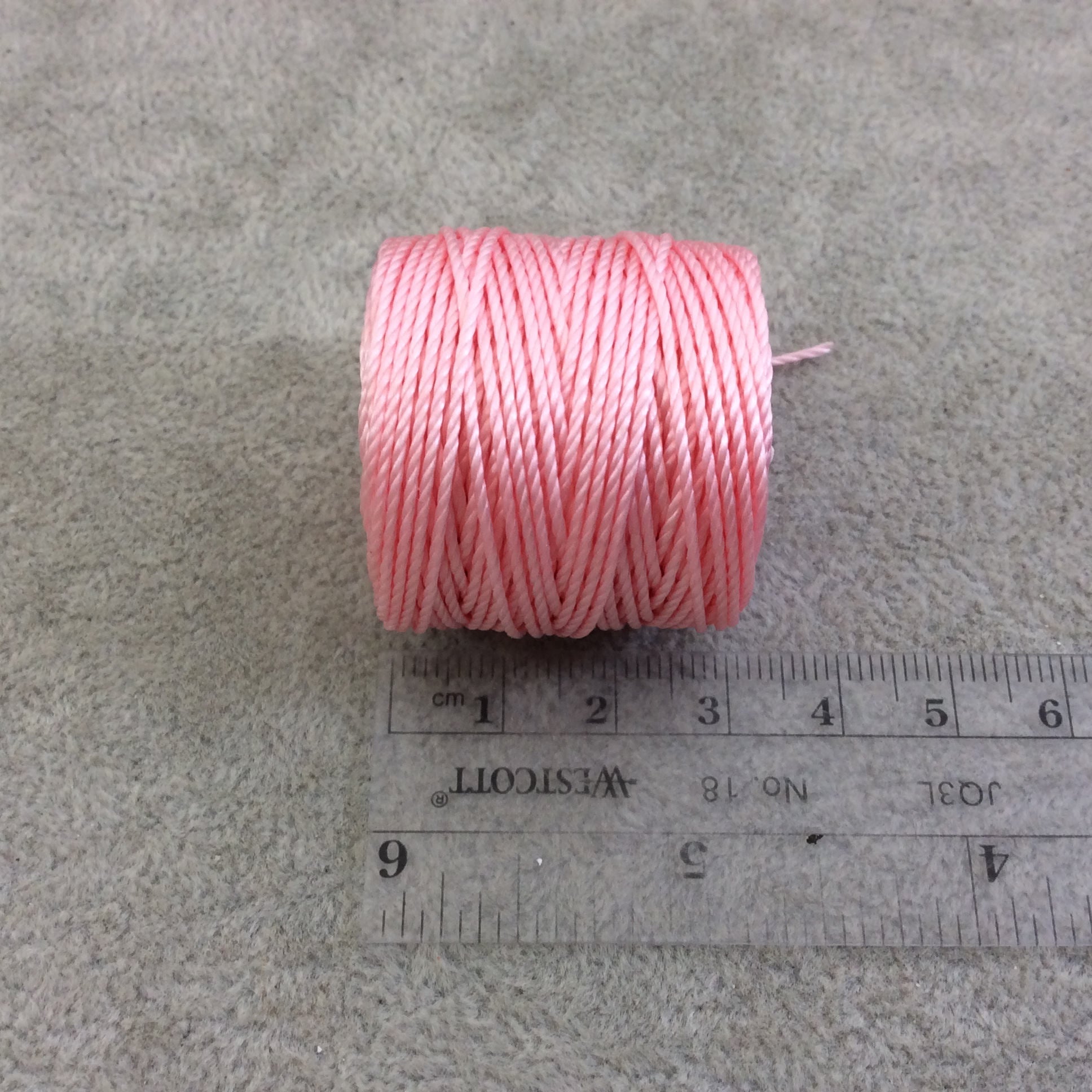 FULL SPOOL - Beadsmith S-Lon 400 Light Pink Nylon Macrame/Jewelry Cord - Measuring 0.9mm Thick - 35 Yards (105 Feet) - (SL400-LPI)