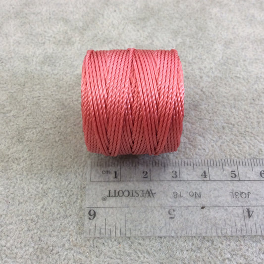 FULL SPOOL - Beadsmith S-Lon 400 Chinese Coral Pink Nylon Macrame/Jewelry Cord - Measuring 0.9mm Thick - 35 Yards (105 Feet) - (SL400-CC)