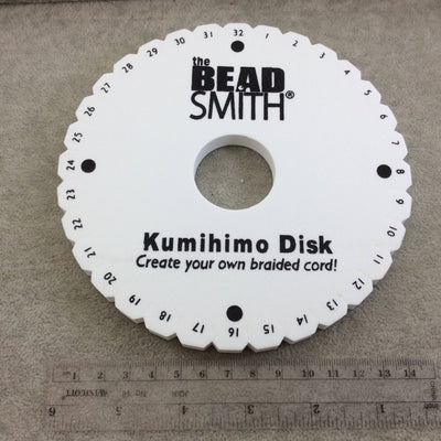 6" Beadsmith Brand Round Kumihimo Braiding Disc - 3/8" Thick Foam Wheel with Cord Management Notches - Sold Individually - (KD604)