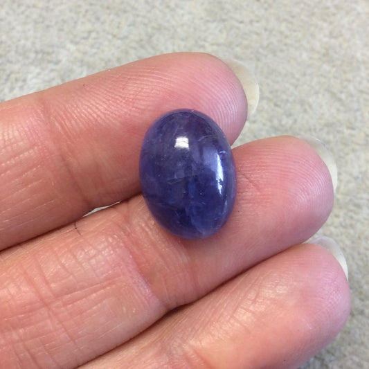 OOAK Natural AAA Blue Tanzanite Oval Shaped Domed Back Cabochon "9" - Measuring 12mm x 16mm, 8mm Dome Height - High Quality Gemstone Cab