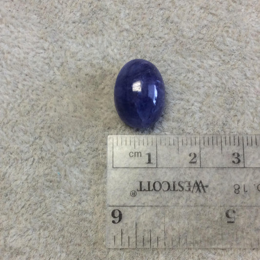 OOAK Natural AAA Blue Tanzanite Oval Shaped Domed Back Cabochon "9" - Measuring 12mm x 16mm, 8mm Dome Height - High Quality Gemstone Cab