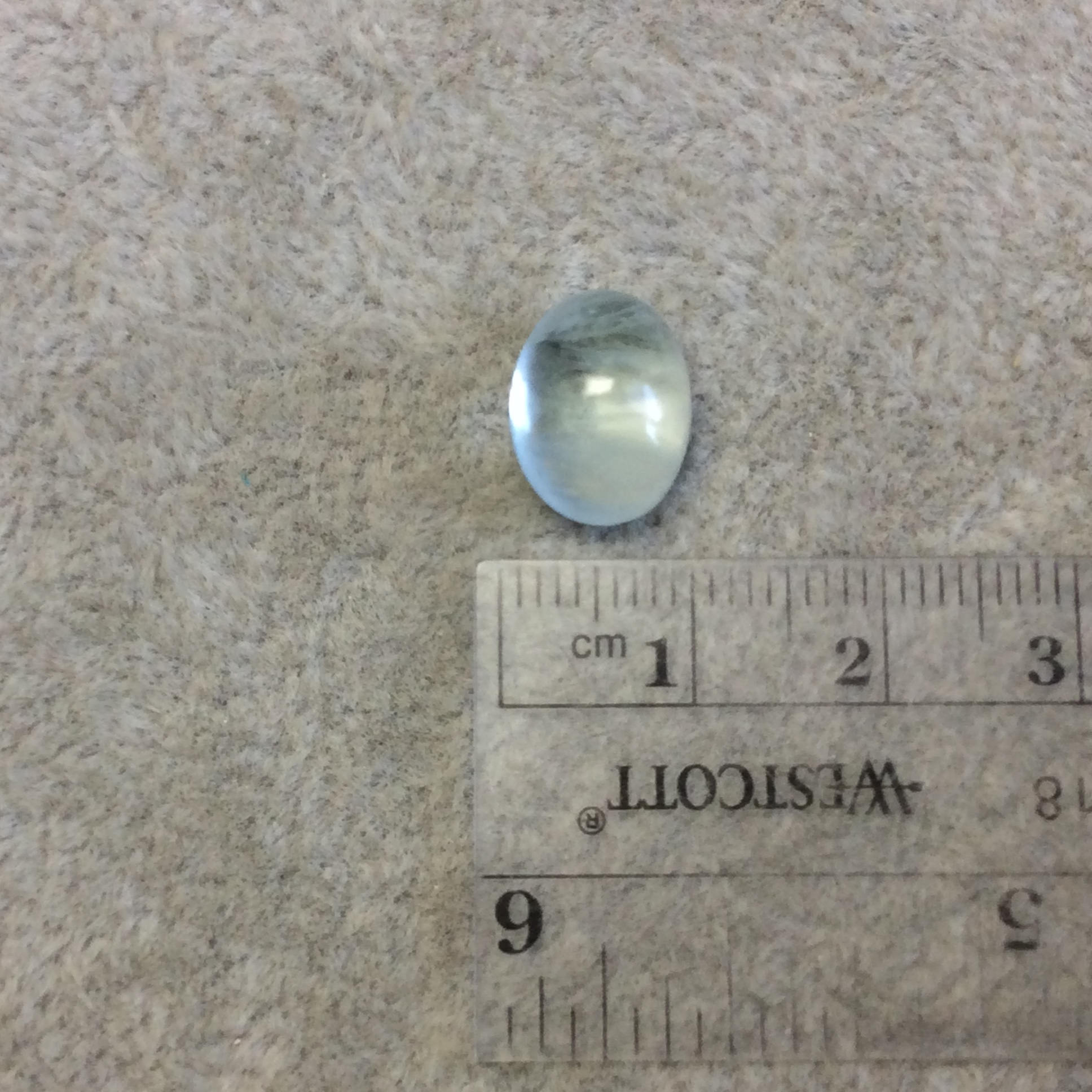 OOAK Natural AA Blue/Green Aquamarine Oval Shaped Domed Back Cabochon "AC20" - Apprx 10mm x 12.5mm, 6.5mm Dome Height - Quality Gemstone Cab