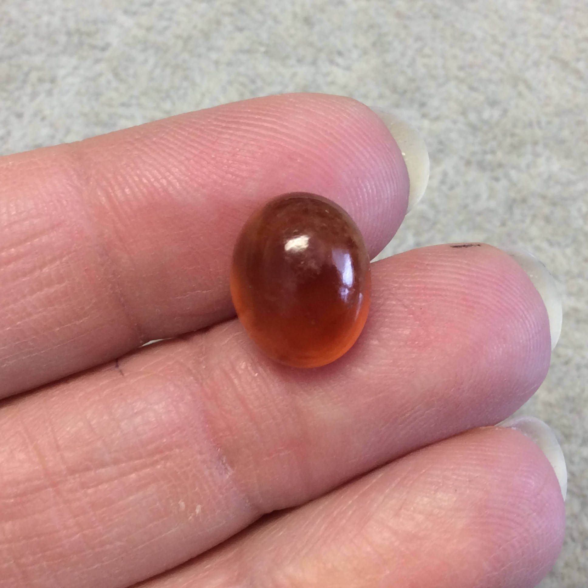 OOAK Natural Hessonite Garnet Oblong Oval Shaped Domed Back Cabochon - Measuring 10mm x 13mm, 7.25mm Dome Height - Quality Gemstone Cab