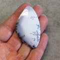 Single OOAK Natural Dendritic Opal Freeform Shaped Flat Back Cabochon - Measuring 33mm x 56mm, 3.5mm Dome Height - High Quality Gemstone