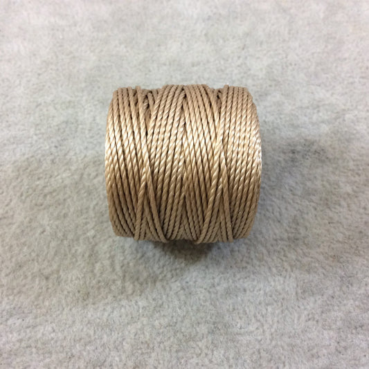 FULL SPOOL - Beadsmith S-Lon 400 Light Brown Nylon Macrame/Jewelry Cord - Measuring 0.9mm Thick - 35 Yards (105 Feet) - (SL400-LBR)