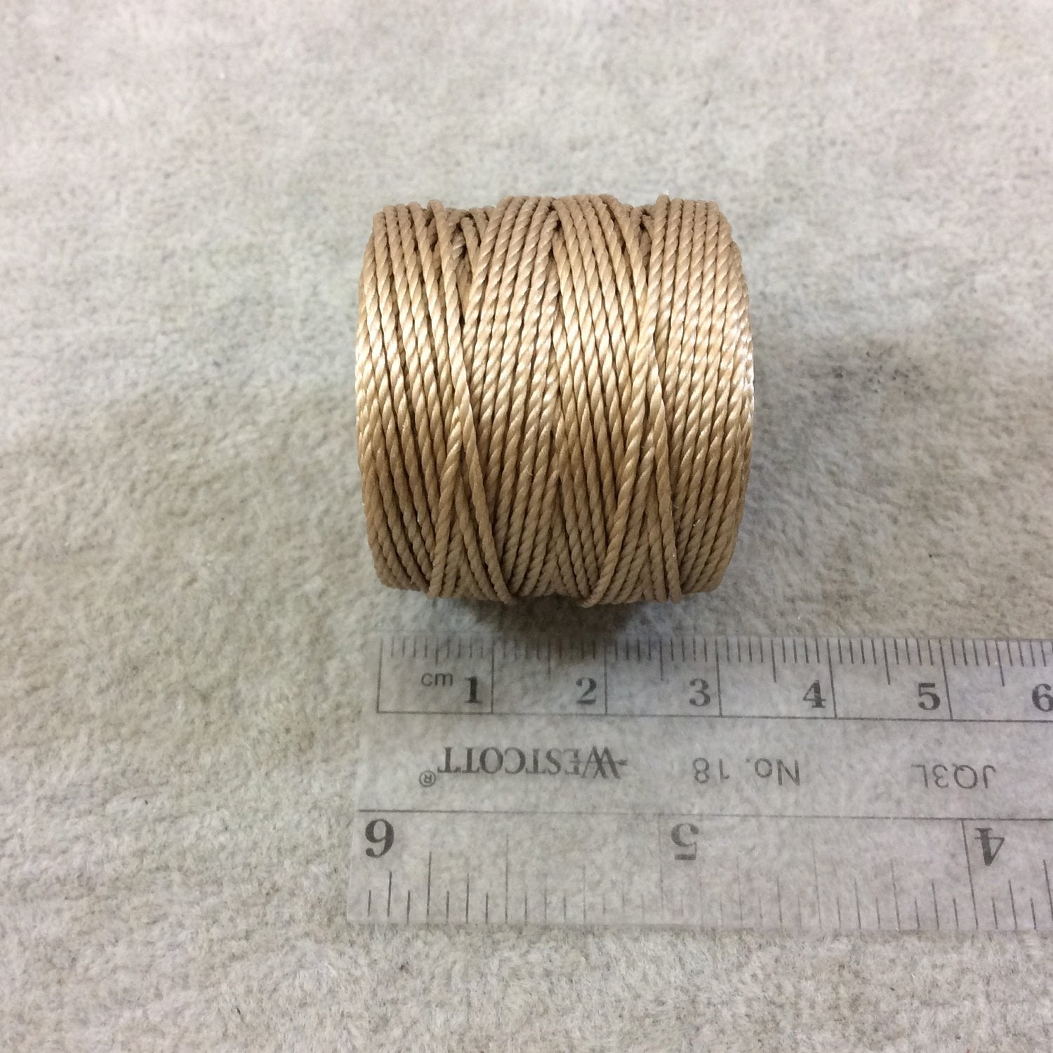 FULL SPOOL - Beadsmith S-Lon 400 Light Brown Nylon Macrame/Jewelry Cord - Measuring 0.9mm Thick - 35 Yards (105 Feet) - (SL400-LBR)