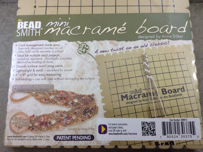 Beadsmith Brand Mini Self-Healing Macrame Board - Working Area Measures 6" x 9" with Cord Management Notches - Sold Individually - (MWB10)