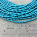 4mm Faceted Dyed Turquoise Blue Howlite Round/Ball Shaped Beads - Sold by 15.25" Strands (Approx. 32 Beads) - Quality Gemstone