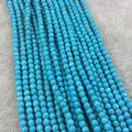 4mm Faceted Dyed Turquoise Blue Howlite Round/Ball Shaped Beads - Sold by 15.25" Strands (Approx. 32 Beads) - Quality Gemstone