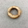 2" Light Brown Natural Ox Bone Thick Round Donut/Ring Shaped Focal Pendant - Outer Diameter Measures 52mm x 52mm, Approx. - (TR2LBDRPFI)