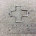 Large Gunmetal Plated Copper Open Cross/Plus Sign Shaped Connector Components - Measuring 52mm x 52mm - Sold in Packs of 10 (194-GM)