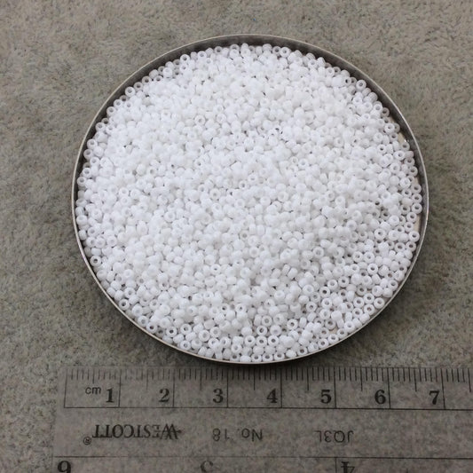 Size 11/0 Glossy Finish Opaque White Genuine Miyuki Glass Seed Beads - Sold by 23 Gram Tubes (Approx. 2500 Beads per Tube) - (11-9402)
