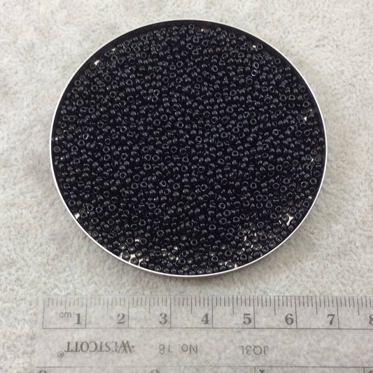 Size 11/0 Glossy Finish Opaque Black Genuine Miyuki Glass Seed Beads - Sold by 23 Gram Tubes (Approx. 2500 Beads per Tube) - (11-9401)