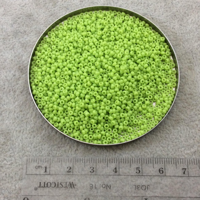 Size 11/0 Glossy Finish Opaque Chartreuse Genuine Miyuki Glass Seed Beads - Sold by 23 Gram Tubes (Approx. 2500 Beads per Tube) - (11-9416)