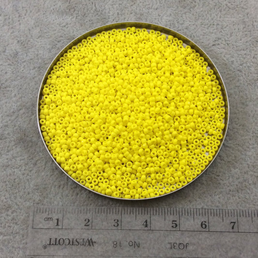 Size 11/0 Glossy Finish Opaque Yellow Genuine Miyuki Glass Seed Beads - Sold by 23 Gram Tubes (Approx. 2500 Beads per Tube) - (11-9404)