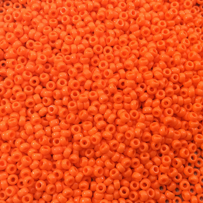 Size 11/0 Glossy Finish Opaque Orange Genuine Miyuki Glass Seed Beads - Sold by 23 Gram Tubes (Approx. 2500 Beads per Tube) - (11-9406)