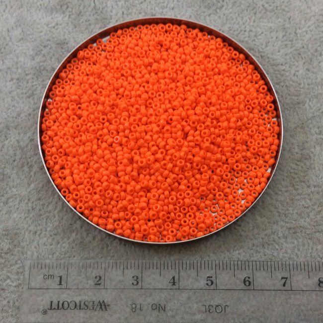 Size 11/0 Glossy Finish Opaque Orange Genuine Miyuki Glass Seed Beads - Sold by 23 Gram Tubes (Approx. 2500 Beads per Tube) - (11-9406)