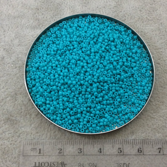 Size 11/0 Glossy Finish Opaque Dyed Turquoise Genuine Miyuki Glass Seed Beads - Sold by 23 Gram Tubes (~2500 Beads per Tube) - (11-92050)