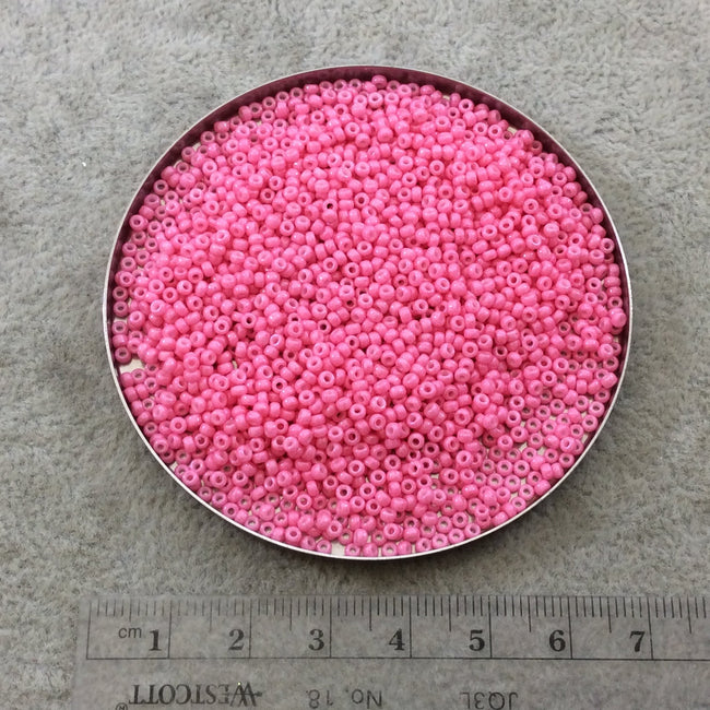 Size 11/0 Glossy Finish Opaque Dyed Pink Genuine Miyuki Glass Seed Beads - Sold by 23 Gram Tubes (Approx. 2500 Beads per Tube) - (11-91385)