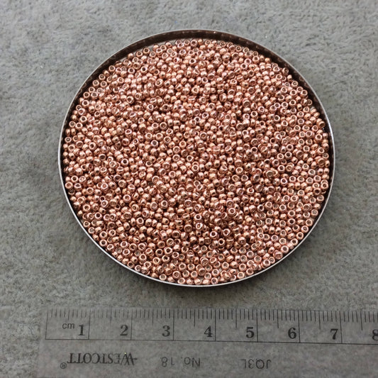 Size 11/0 Glossy Galvanized Light Beige Genuine Miyuki Glass Seed Beads - Sold by 23 Gram Tubes (Approx. 2500 Beads per Tube) - (11-91072L)