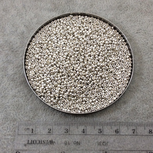 Size 11/0 Glossy Galvanized Silver Genuine Miyuki Glass Seed Beads - Sold by 23 Gram Tubes (Approx. 2500 Beads per Tube) - (11-91051)