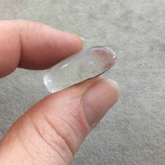 Natural Lodolite (Scenic/Garden Quartz) Teardrop Shaped Flat Back Cabochon - Measuring 14mm x 26mm, 9mm Dome - Quality Gemstone Cab