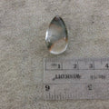 Natural Lodolite (Scenic/Garden Quartz) Teardrop Shaped Flat Back Cabochon - Measuring 14mm x 26mm, 9mm Dome - Quality Gemstone Cab
