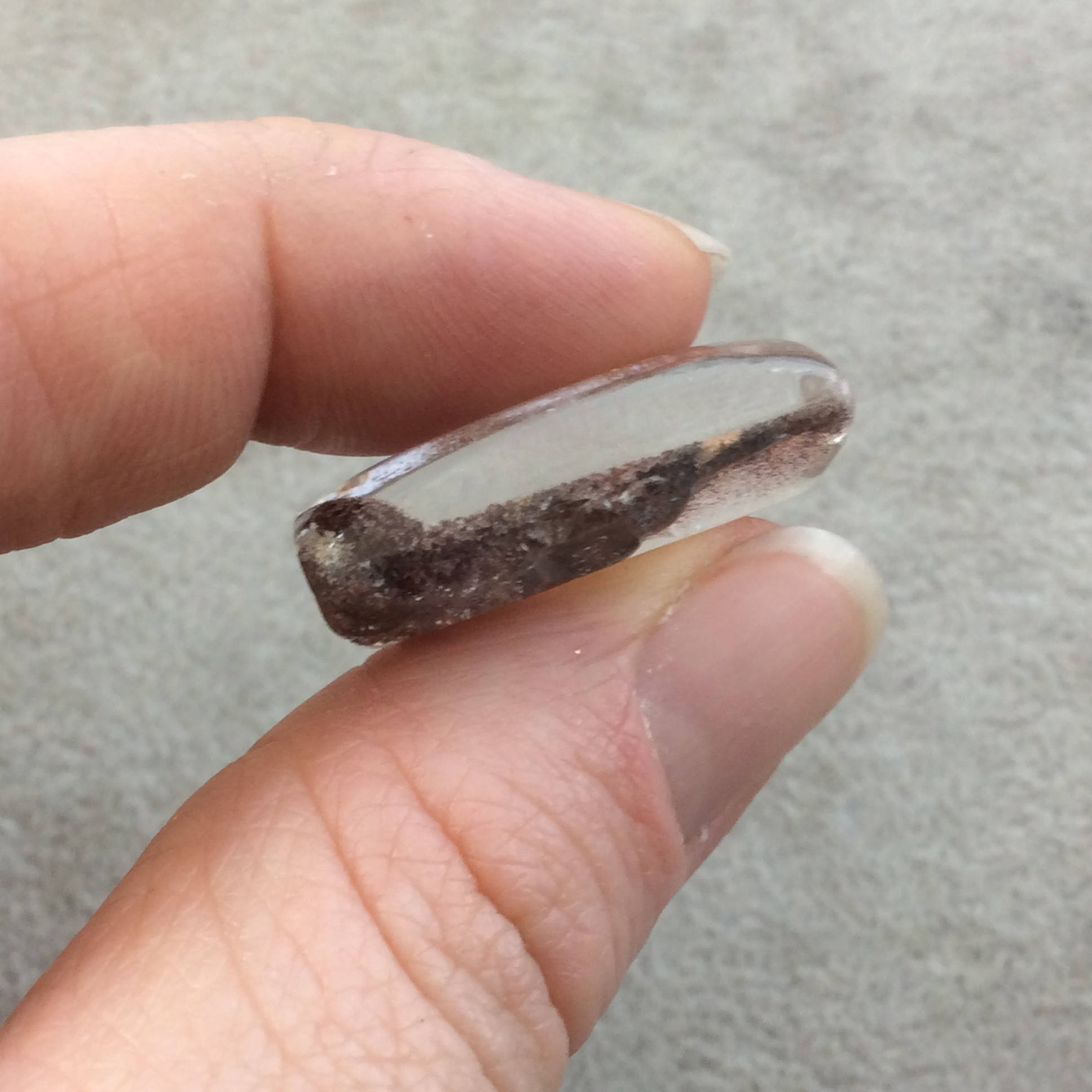 Natural Lodolite (Scenic/Garden Quartz) Rectangle Shaped Reverse Domed Cabochon - Measuring 19mm x 26mm, 9mm Dome - Quality Gemstone Cab