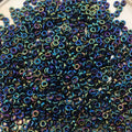 1mm x 2mm Glossy Metallic Blue Iris Genuine Miyuki Glass Seed Spacer Beads - Sold by 7 Gram Tubes (Approx 770 Beads per Tube) - (SPR2-455)