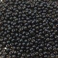 Size 8/0 Glossy Finish Black Coated Brass Seed Beads with 1.1mm Holes - Sold by 5", 36 Gram Tubes (Approx. 900 Beads per Tube) - (MT8-BLK)