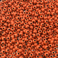Size 8/0 Glossy Finish Orange Coated Brass Seed Beads with 1.1mm Holes - Sold by 5", 36 Gram Tubes (~900 Beads per Tube) - (MT8-ORN)