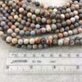 6mm Glossy Finish Natural Gray Polychrome Jasper Round/Ball Shaped Beads with 1mm Holes - Sold by 15.25" Strands (Approx. 69 Beads)