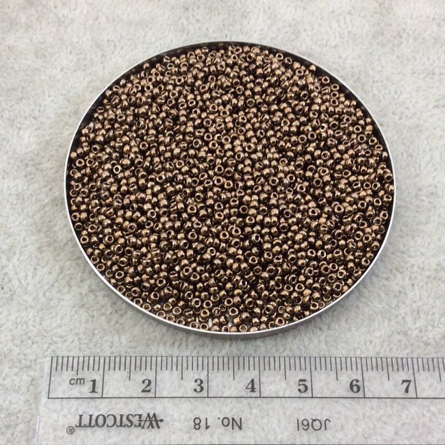 Size 11/0 Glossy Finish Metallic Dark Bronze Genuine Miyuki Glass Seed Beads - Sold by 23 Gram Tubes (~2500 Beads per Tube) - (11-9457)