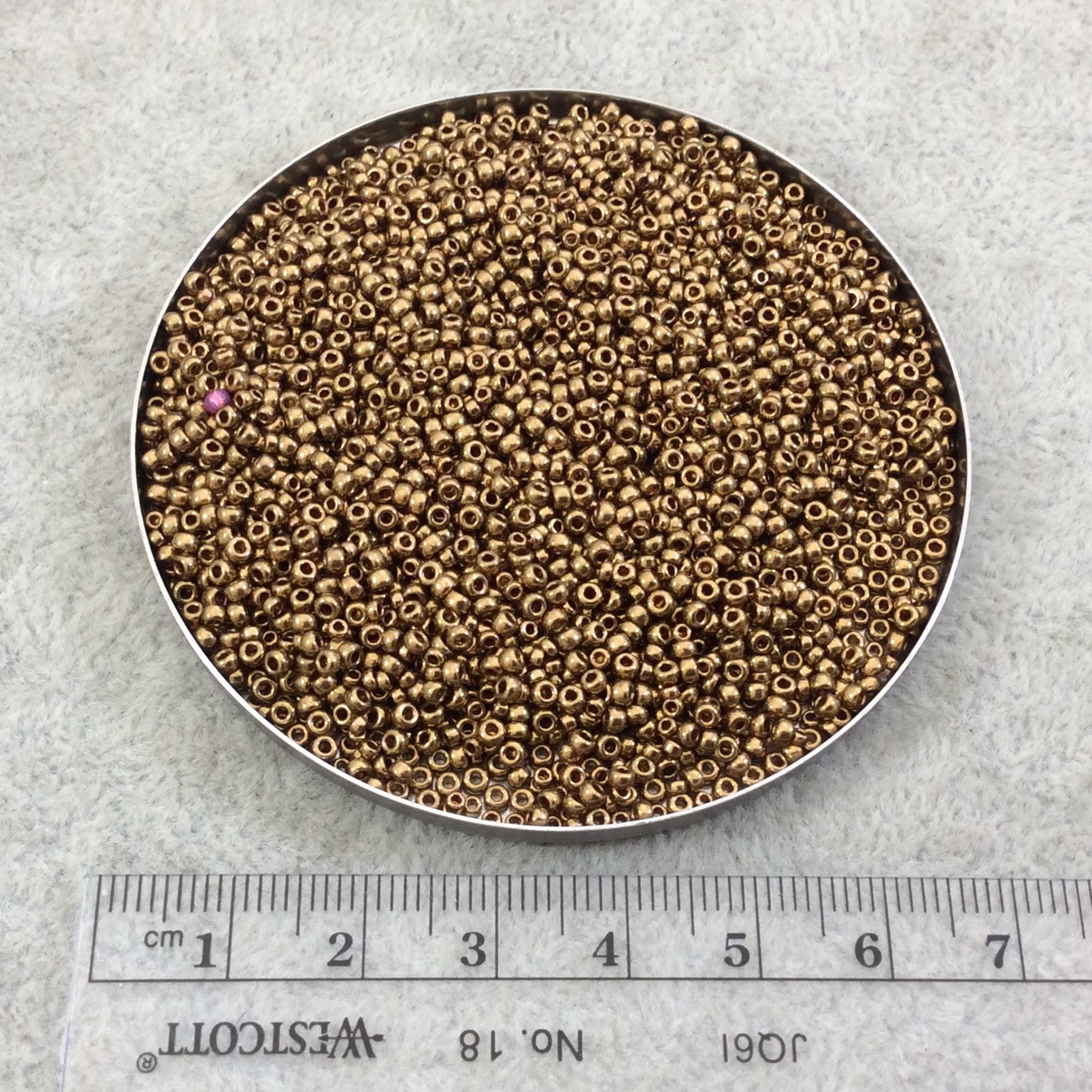 Size 11/0 Glossy Finish Metallic Light Bronze Genuine Miyuki Glass Seed Beads - Sold by 23 Gram Tubes (~2500 Beads per Tube) - (11-9457L)