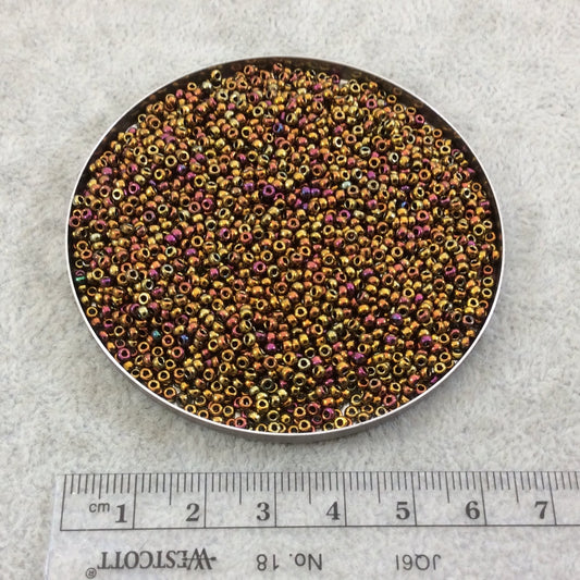 Size 11/0 Glossy Finish Metallic Gold Iris Genuine Miyuki Glass Seed Beads - Sold by 23 Gram Tubes (~2500 Beads per Tube) - (11-9462)