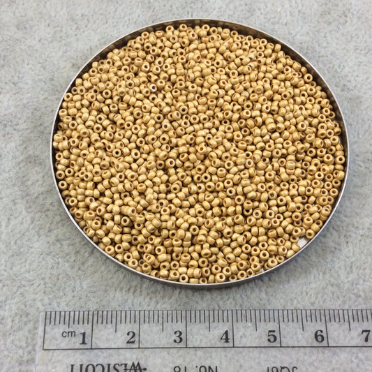 Size 11/0  Duracoat Galvanized Matte Gold Genuine Miyuki Glass Seed Beads - Sold by 23 Gram Tubes (~2500 Beads per Tube) - (11-94202F)