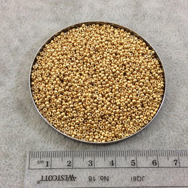 Size 11/0  Duracoat Galvanized Gold Genuine Miyuki Glass Seed Beads - Sold by 23 Gram Tubes (~2500 Beads per Tube) - (11-94202)