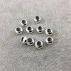 Spacer 4mm x 8mm Glossy Finish Bright Silver Plated Brass Rondelle Shaped Metal Spacer Beads with 2mm Holes Loose, Sold in Bags of 10 Beads