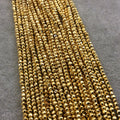 Gold Plated Pyrite Beads - 3mm AAA Pyrite