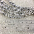 4mm Faceted Tourmalated Quartz Heart Teardrop Shaped Beads