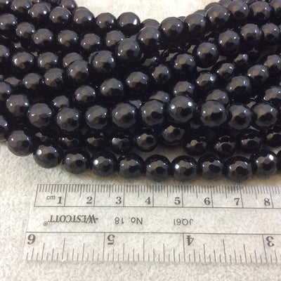 Black Agate Faceted Beads - All Sizes