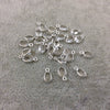 Quartz Bezel | BULK LOT - Pack of Six (6) Sterling Silver Pointed Cut Stone Faceted Oval Shaped Clear Pendants - Measuring 4mm x 6mm