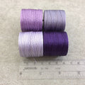 SET OF 4 - Beadsmith S-Lon 210 Color Coordinated Lilac Purples Mix Nylon Macrame/Jewelry Cord Spool Set - 0.5mm Thick - (SL210-MIX101)