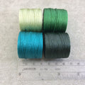 SET OF 4 - Beadsmith S-Lon 210 Color Coordinated Evergreen Mix Nylon Macrame/Jewelry Cord Spool Set - 0.5mm Thick - (SL210-MIX103)
