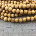 12mm Striped Light Brown Natural Wooden Rondelle Shape Beads with 2.5mm Holes - Sold by 15.75" Strands (Approx. 37 Beads) - Large Hole Beads