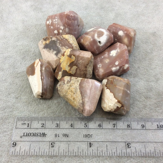 25-35mm Large Faceted Australian Opal Nugget Bead - Sold Individually, Randomly Chosen - High Quality Hand-Cut Indian Semi-Precious Gemstone